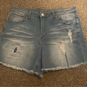 CopperFlash High Rise size 12 Blue Denim Distressed Shorts